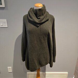 Jessica Simpson Women’s Cowl Neck Asymmetric Sweater | Size 1X | Green